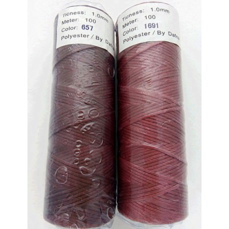 Нитки вощеные цвета "№657 и №1691"